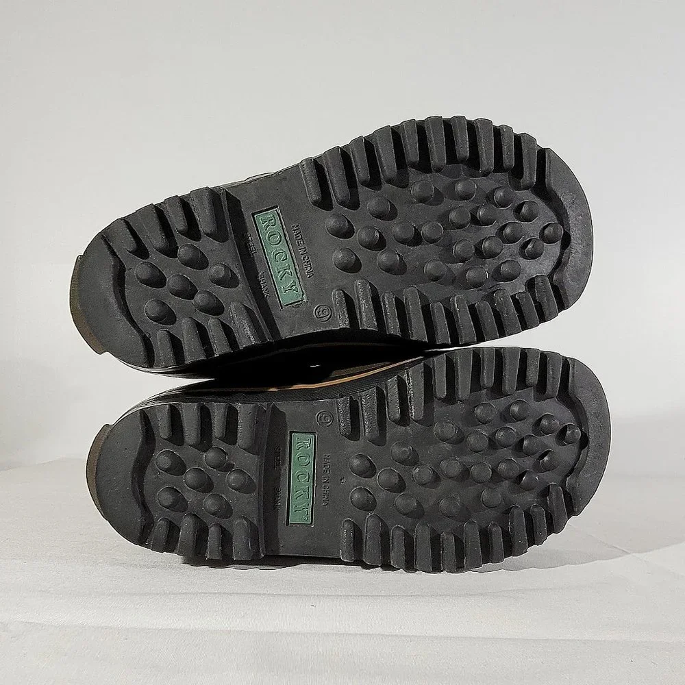 ROCKY Men's US 9 Polartec Insulated Duck Boots Leather & Rubber Muck Work Boots - Picture 10 of 11